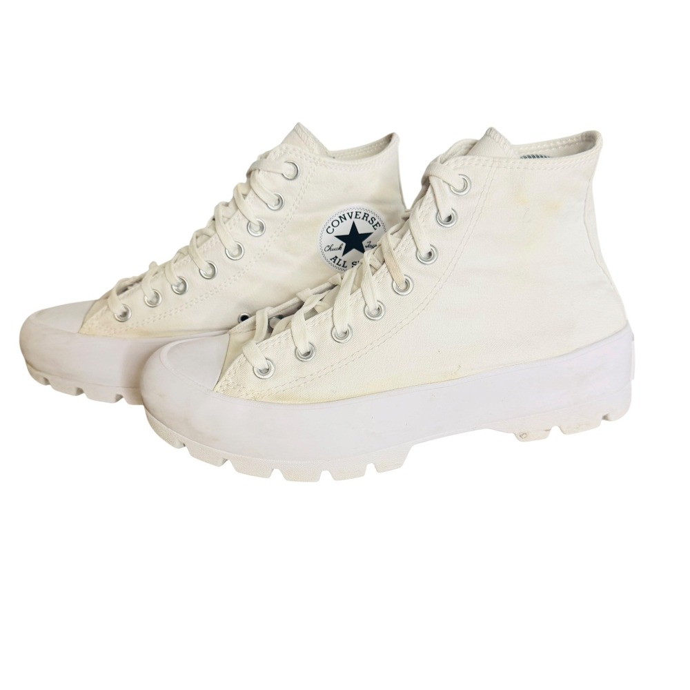 Converse Chuck Taylor All Star Lugged High Top Sneakers White 565902C Womens 9